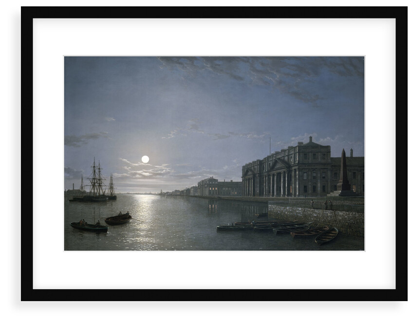 The Thames and Greenwich Hospital by moonlight by Henry Pether