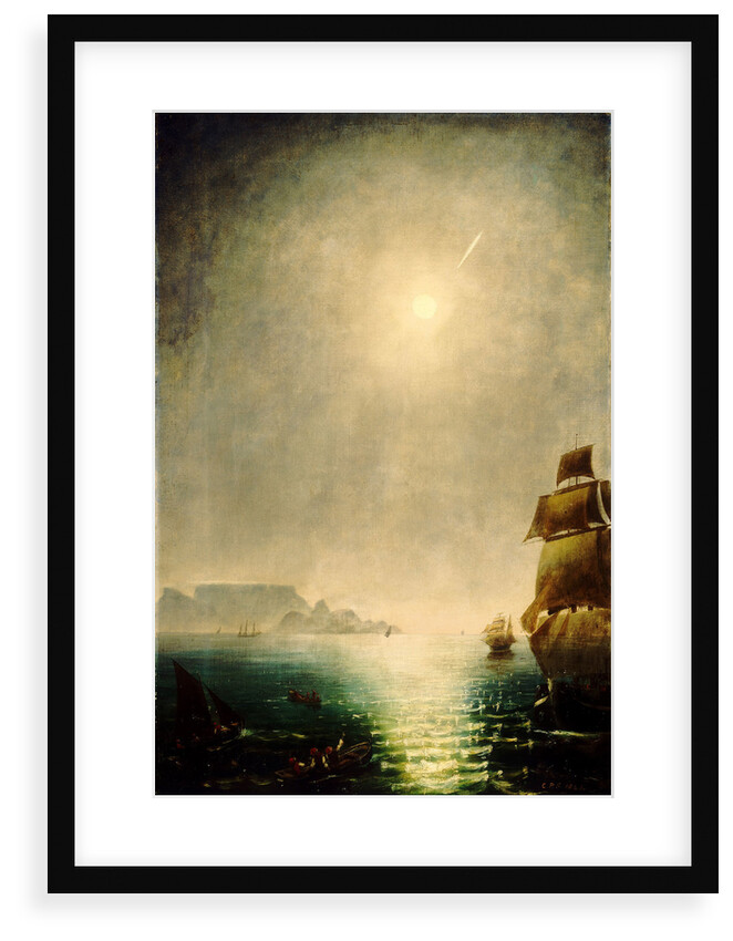 Moonlight view over Table Bay showing Halley's comet by Charles Piazzi Smyth