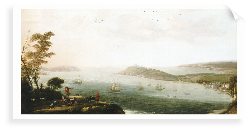 A view of Falmouth harbour by Hendrick Danckerts