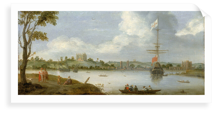 Greenwich Palace from the north east with a man-of-war by unknown