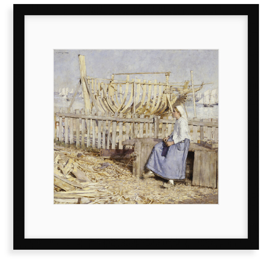 The boat builder's yard, Cancale, Brittany by Henry Herbert La Thangue