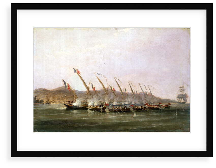 Captain Robert Maunsell capturing French gunboats off Java, July 1811 by William John Huggins