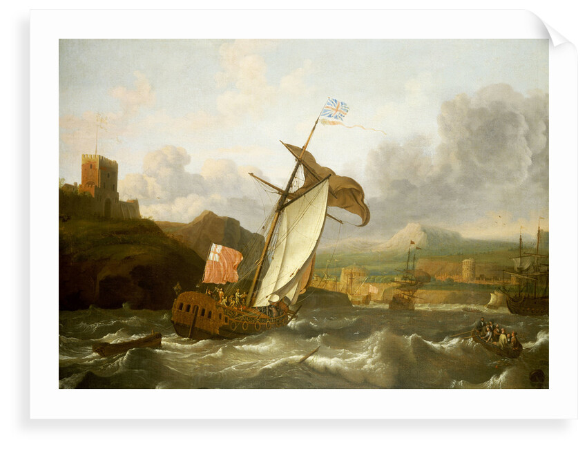 An English yacht sailing into Plymouth by Ludolf Bakhuizen