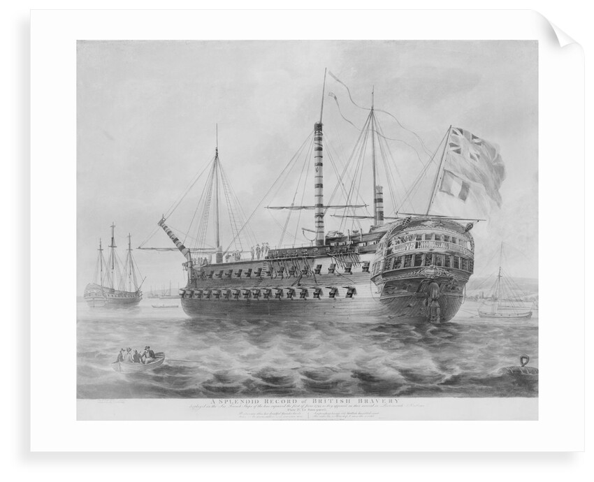 Captured French vessel 'Le Sans Pareil' at anchor in Portsmouth Harbour by Robert Livesay