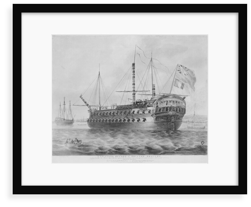 Captured French vessel 'Le Sans Pareil' at anchor in Portsmouth Harbour by Robert Livesay