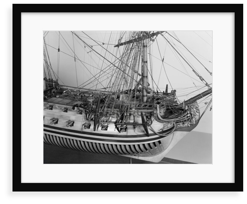 Rigging detail of a full hull model of the 'Yarmouth' (1745) by unknown