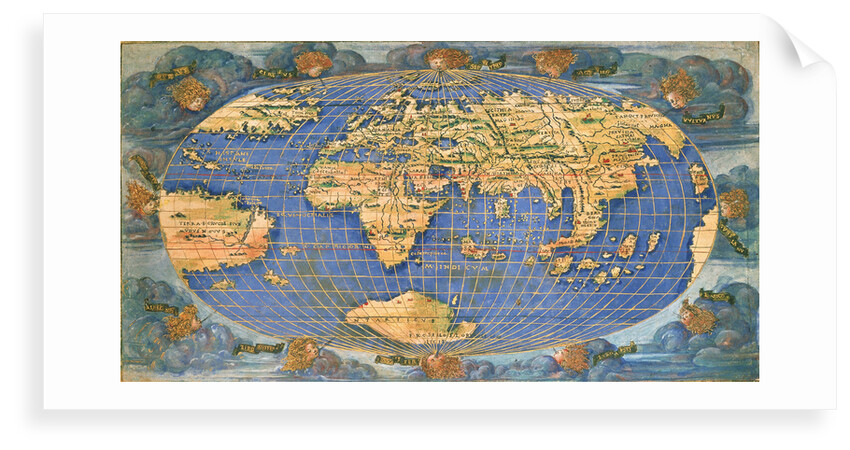 Planisphere world map by Francesco Rosselli, around 1508 by Francesco Rosselli