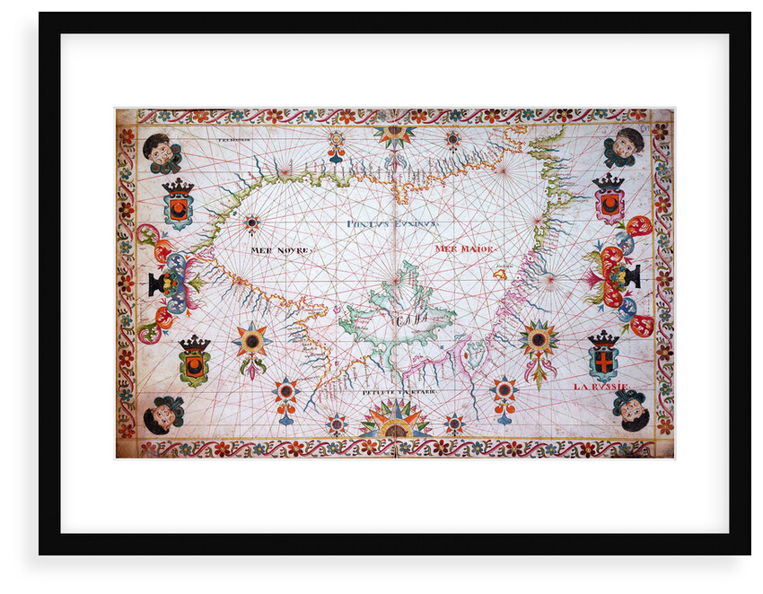 Chart of the Black Sea, 17th century by Cavolini