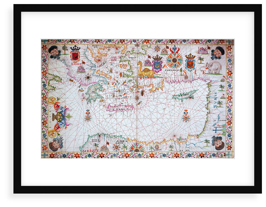 Chart of the Mediterrean, 17th century by Cavolini