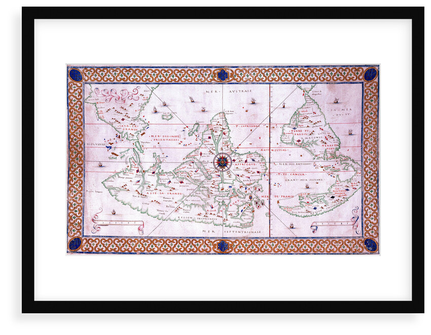 World chart by Pierre Hamon, 1568 by Pierre Hamon