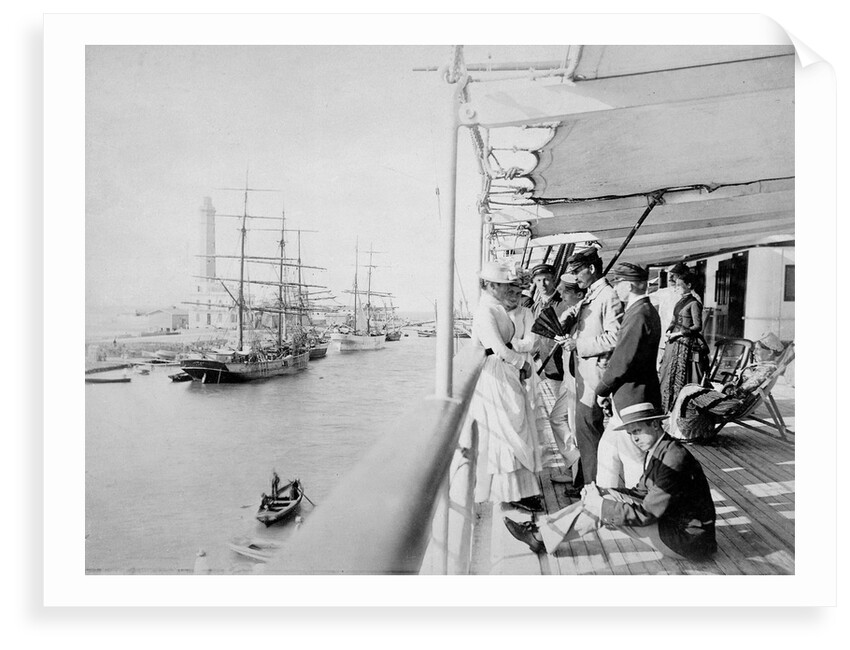 Deck scene, Port Said, onboard the RMS 'Orizaba' (1886) by unknown