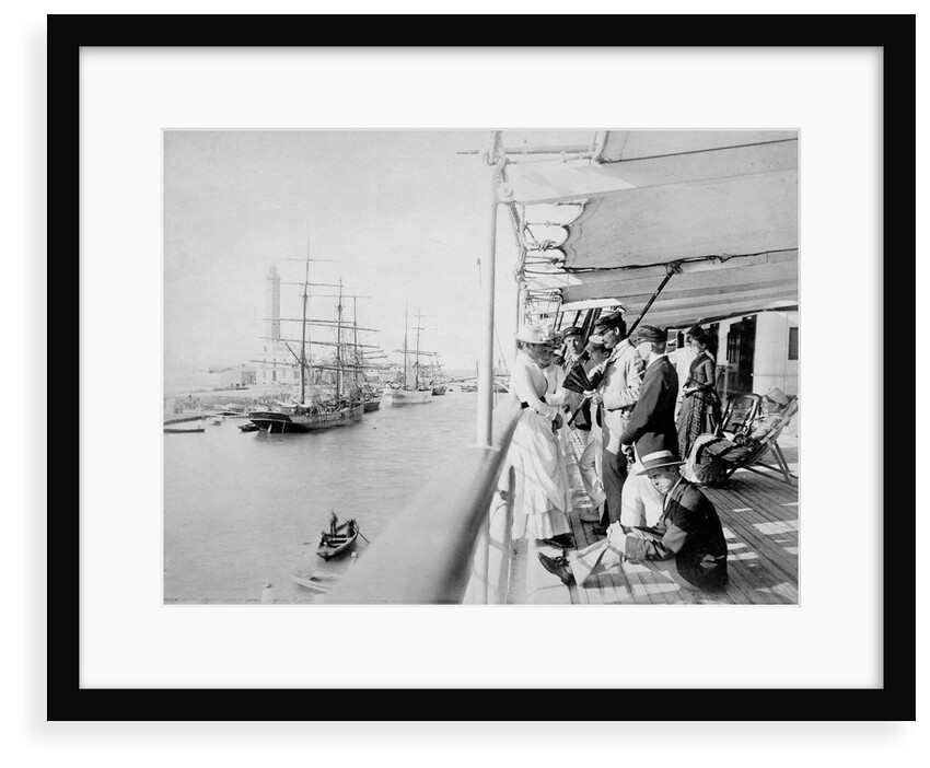 Deck scene, Port Said, onboard the RMS 'Orizaba' (1886) by unknown
