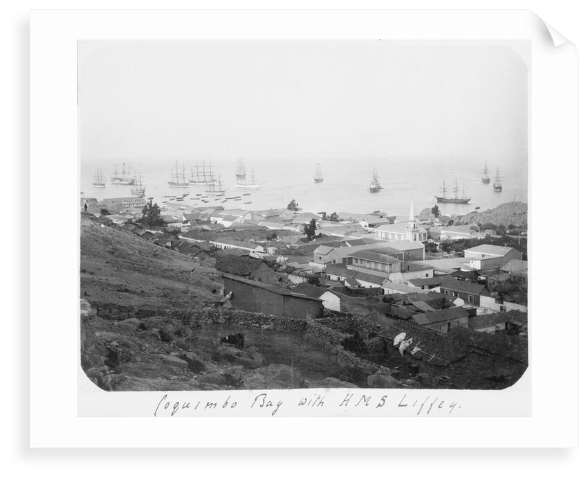 Coquimbo Bay with HMS 'Liffey' by unknown