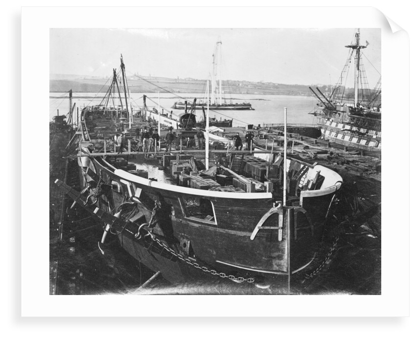 Fitting out iron steamship HMS 'Achilles' (1863) at Chatham Dockyard by unknown