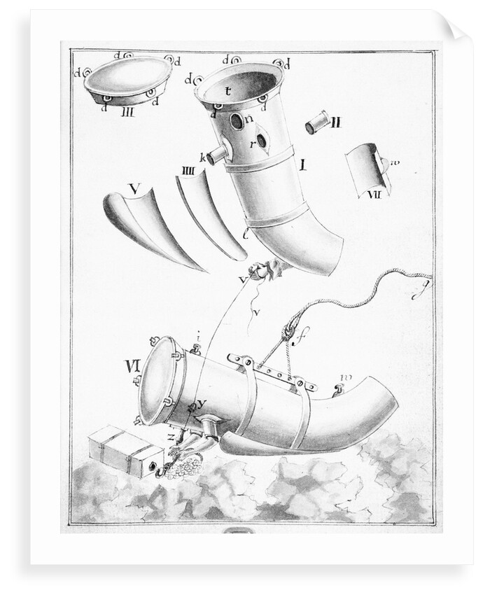18th century diving apparatus by unknown