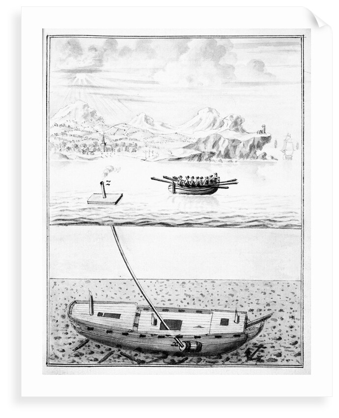 18th century diving apparatus by unknown