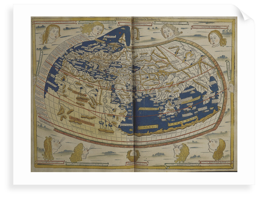 World map from Ptolemy's Cosmographia of 1492 by Ptolemy
