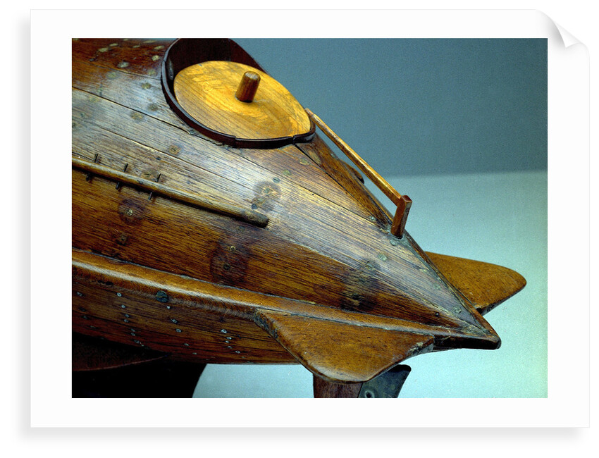 Full hull model, life-saving capsule, stern, showing tiller and cockpit by R. F. Wells