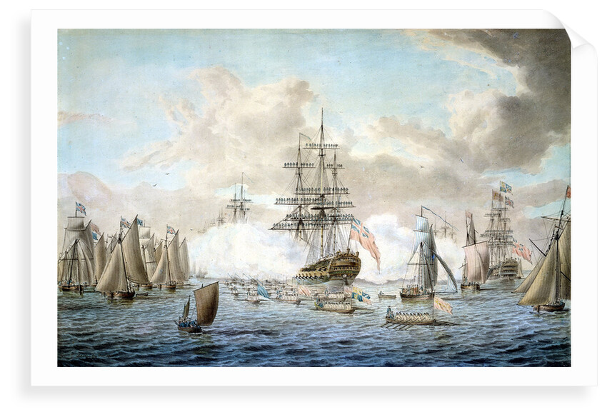 George III reviewing the Fleet at Spithead, 22 June 1773, depicting HMS 'Royal Oak' by John Cleveley