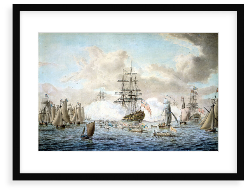George III reviewing the Fleet at Spithead, 22 June 1773, depicting HMS 'Royal Oak' by John Cleveley