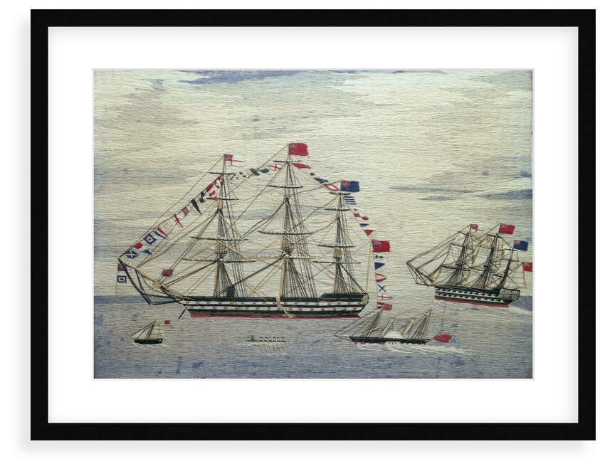 A warship at anchor by Charles Weeden