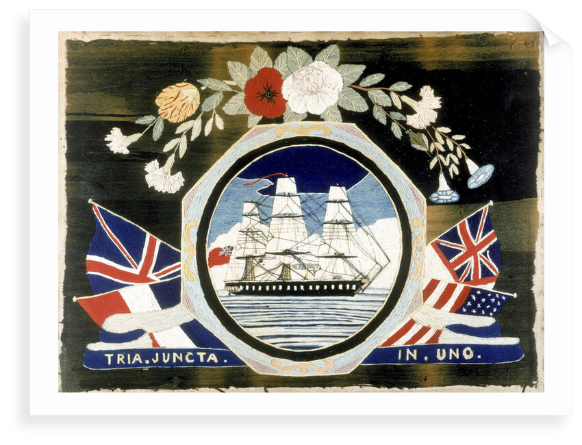 Embroidery of HMS 'Warrior' by unknown