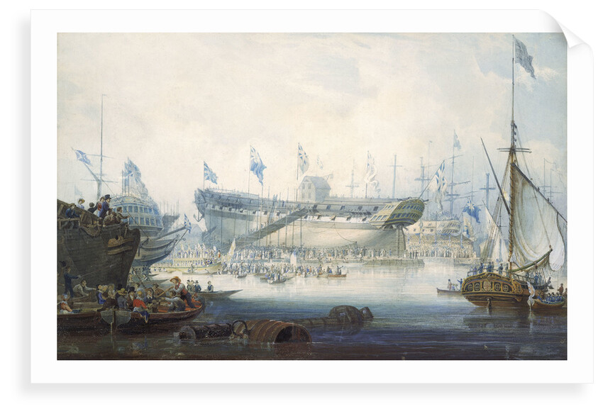 The launch of the East Indiaman 'Edinburgh' by William John Huggins