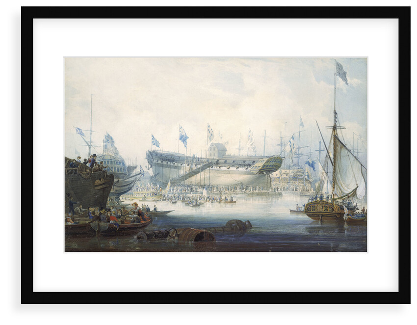 The launch of the East Indiaman 'Edinburgh' by William John Huggins