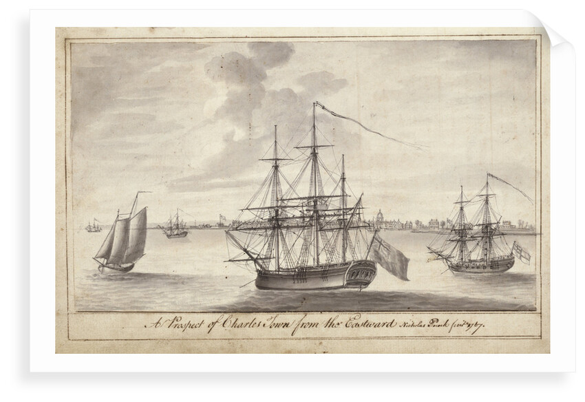 A view of Charleston, Carolina by Nicholas Pocock (21 June to 4 November 1767, on voyages from Bristol to South Carolina and back) by Nicholas Pocock