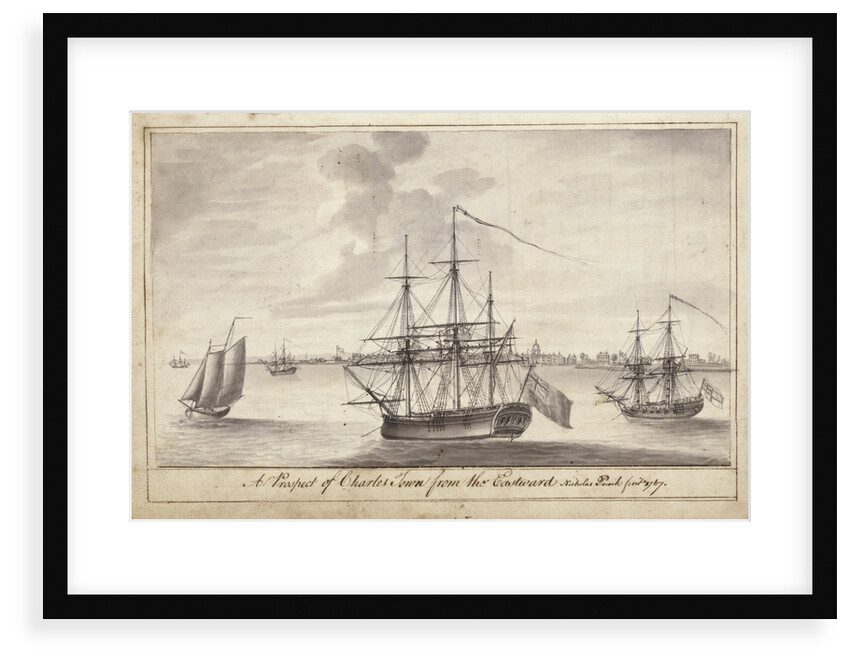 A view of Charleston, Carolina by Nicholas Pocock (21 June to 4 November 1767, on voyages from Bristol to South Carolina and back) by Nicholas Pocock