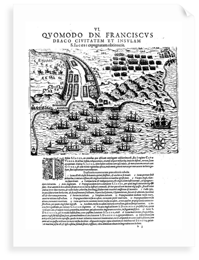 Attack on Santiago, 27 November 1585 by Theodore de Bry