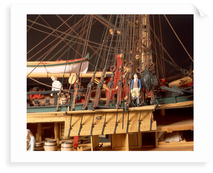'Endeavour', detail, foremast starboard shrouds and anchors by Robert A. Lightley