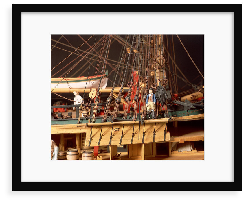 'Endeavour', detail, foremast starboard shrouds and anchors by Robert A. Lightley