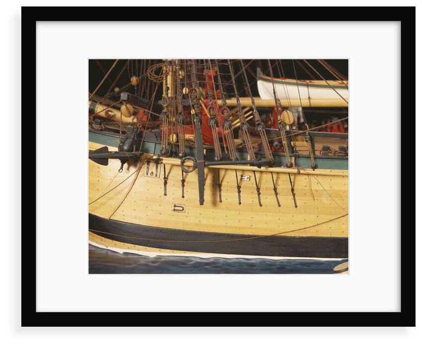 'Endeavour', detail, port foremast shrouds and anchors by Robert A. Lightley