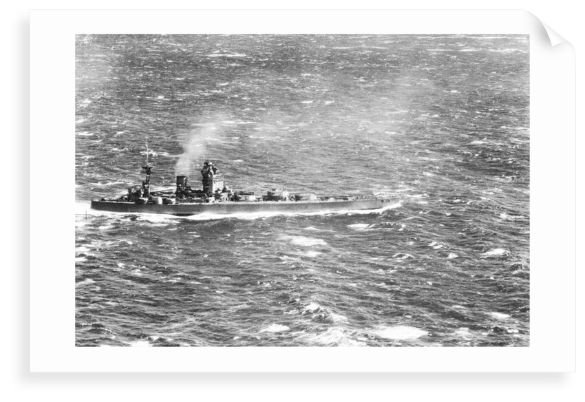 A starboard broadside aerial view of the battleship HMS 'Rodney' (1925) underway in the North Sea, off the north-east coast of Scotland by Sergeant Carter