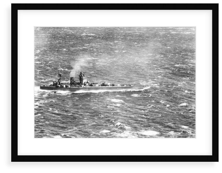 A starboard broadside aerial view of the battleship HMS 'Rodney' (1925) underway in the North Sea, off the north-east coast of Scotland by Sergeant Carter