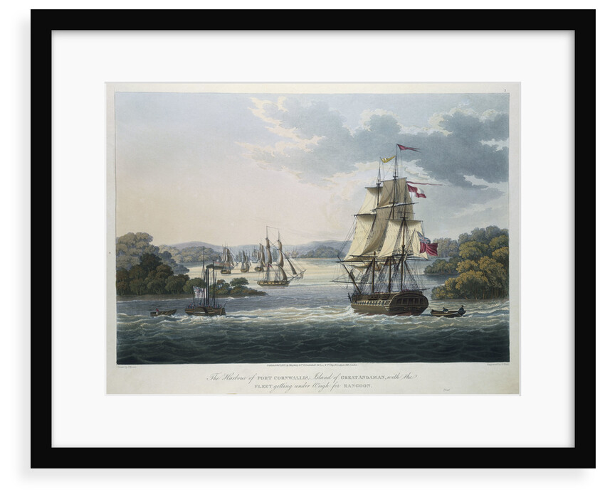 The Harbour of Port Cornwallis, Island of Great Andaman with the Fleet getting under Weigh for Rangoon by J. Moore
