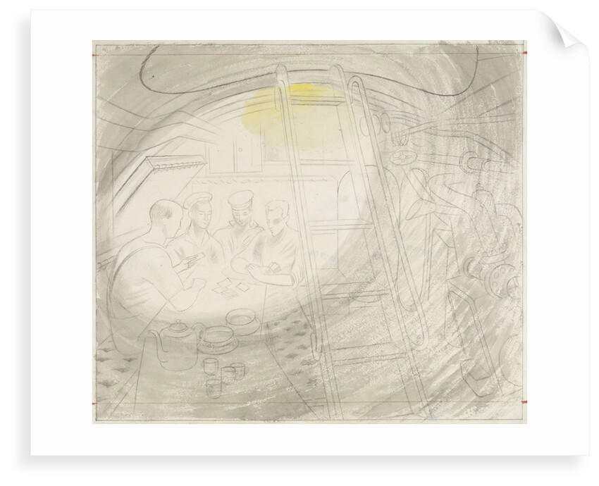 The Submarine Series: The Ward (Mess Room) by Eric Ravilious