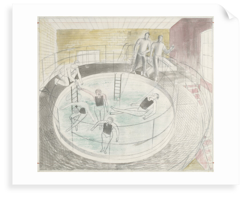 The Submarine Series: Testing Davis diving apparatus by Eric Ravilious