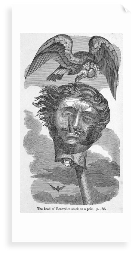Severed head of the South American pirate Vincent Benevides by unknown
