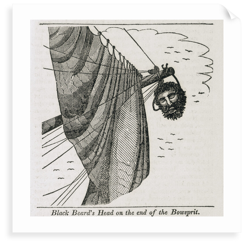 Blackbeard's head on the bowsprit by unknown