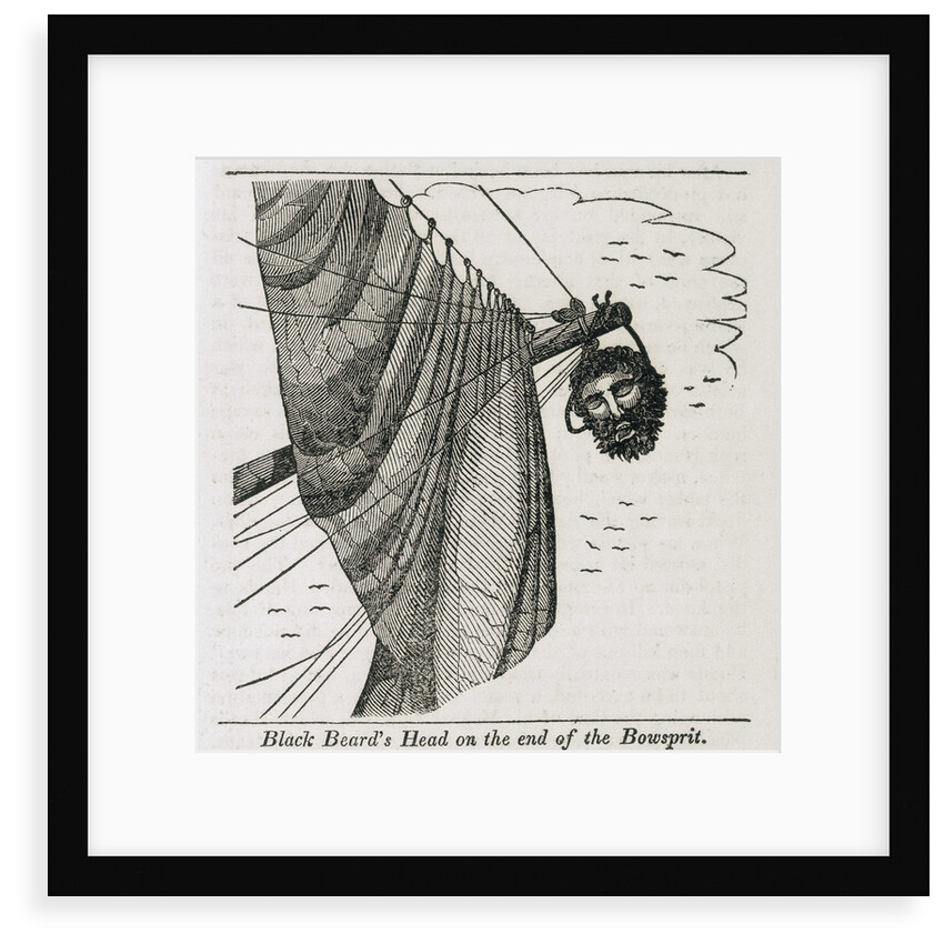 Blackbeard's head on the bowsprit by unknown