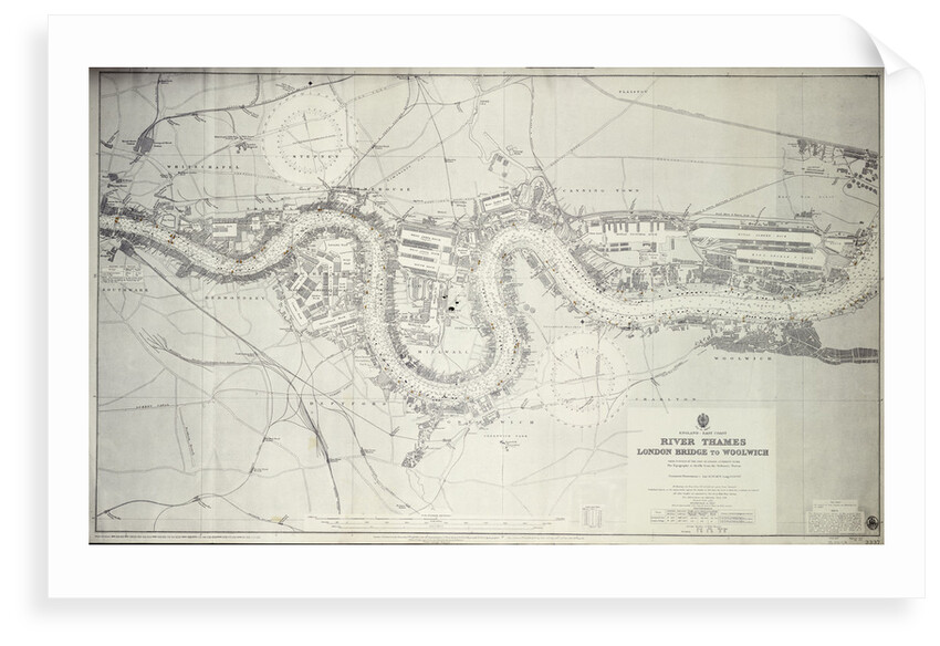 Map of River Thames: London Bridge to Woolwich by unknown