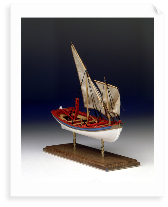 Full hull model, 6-oared ship's launch, starboard by Robert A. Lightley