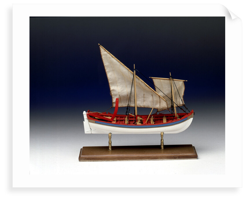 Full hull model, 6-oared ship's launch, starboard broadside by Robert A. Lightley