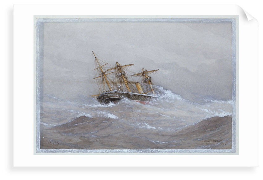 HMS 'Calliope' in heavy seas by William Frederick Mitchell