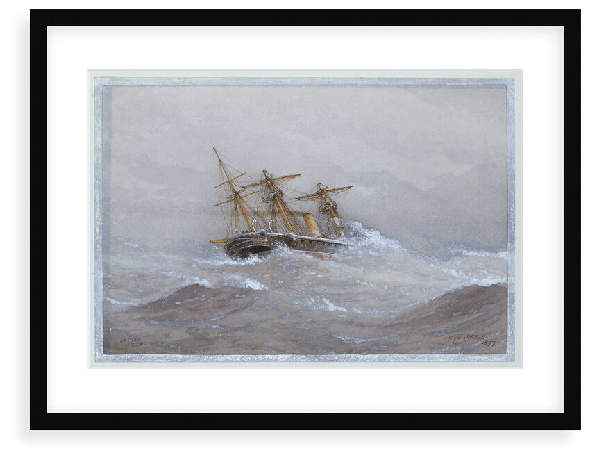 HMS 'Calliope' in heavy seas by William Frederick Mitchell