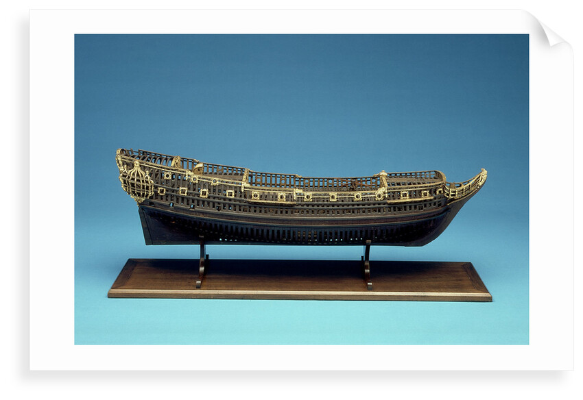 Navy Board skeleton model, starboard broadside by unknown