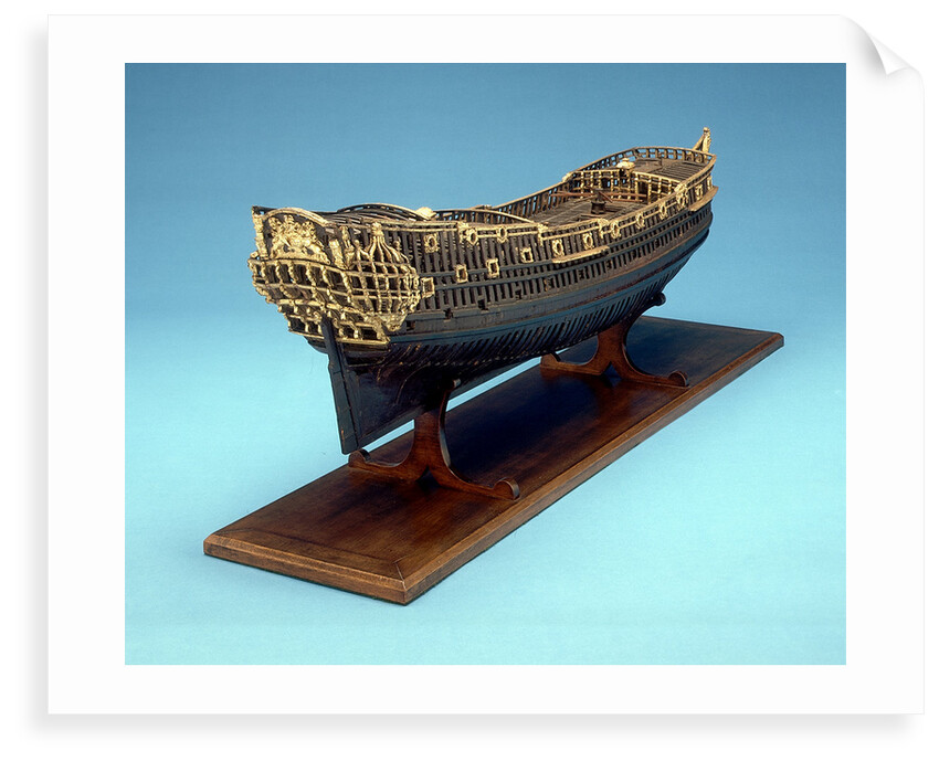 Navy Board skeleton model, starboard stern quarter by unknown