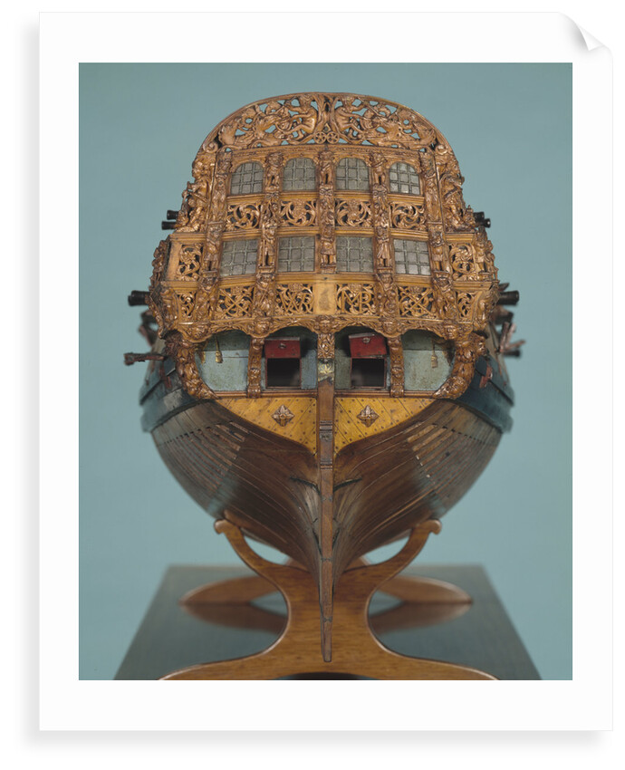 Contemporary skeleton model of a 50-gun small two-decker, circa 1691 by Unknown
